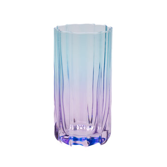 Large Daisy Tumbler Glass: Blue and Purple
