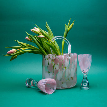 Large Handbag Vase and Champagne Flute Set : Blush Pink