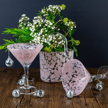 Small handbag vase and martini set: Blush Pink