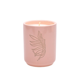 Blush Pink Feather Candle : Vanilla Cherry Blossom