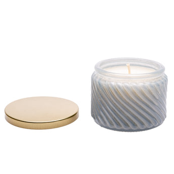 Duck Egg Blue Swirl Trinket Candle: Bright Mango