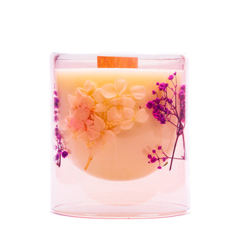 Botanical pink blossom and jasmine candle