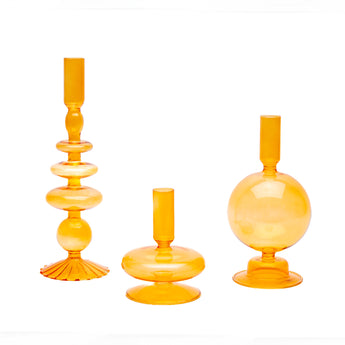 Orange Pillar Candle Holder