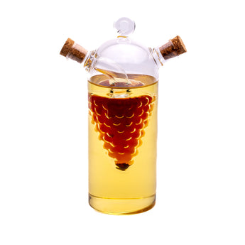 Glass olive oil and balsamic vinegar bottle