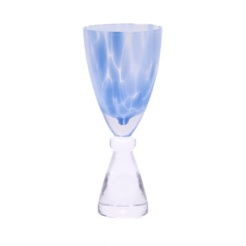 Blue speckle champagne flute