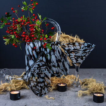 Small handbag vase and martini set: Dalmatian Print