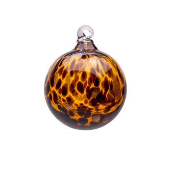 Glass Bauble: Leopard Print and bronze