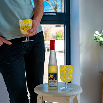 Set of Four Short-Stem Wine Glasses: Lemon Yellow