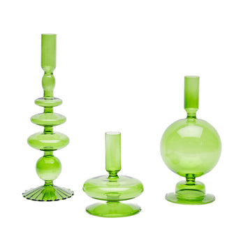 Green Pillar Candle Holder