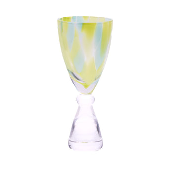 Green speckle champagne flute